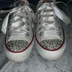 White Bedazzled Converse